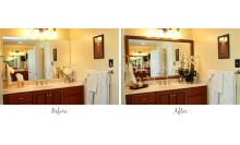 กรอบกระจกเงา ลายวินเทจ โลหะ สีทอง